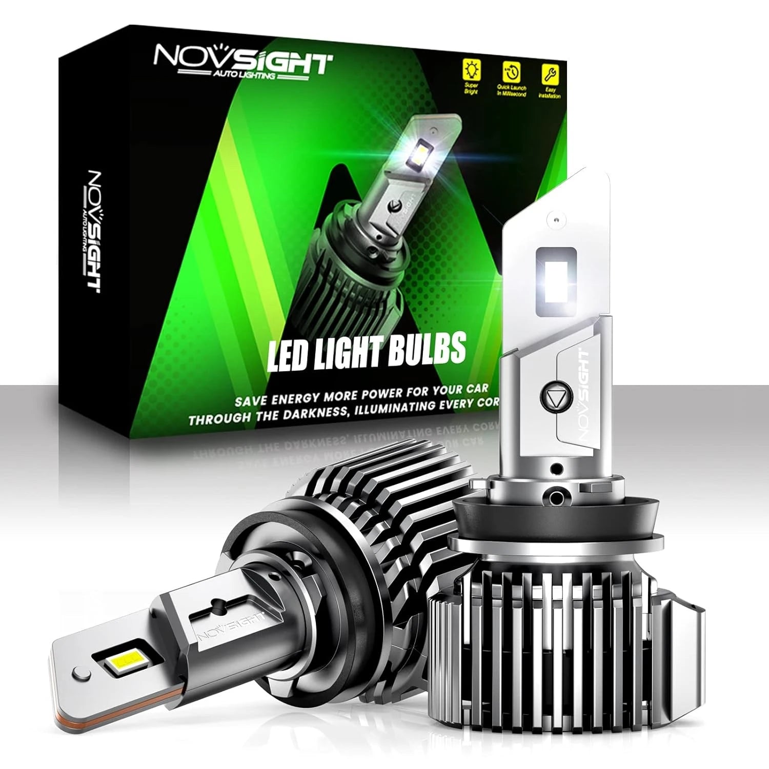 NightEye NOVSIGHT H11 H8 H9 H16 LED Headlight Bulbs 100W 20000 LM