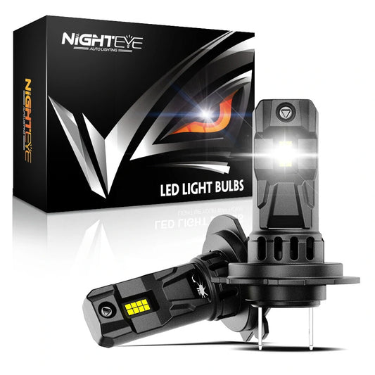 NightEye A315-S7 H7 Two Pin Pair 20000LM 6500K LED Car Headlight Bulbs 70W Auto Headlamp IP68 Waterproof for Modification Cars - Type H7 Two Pin - NightEye.in