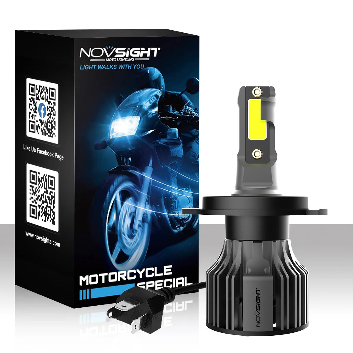 NightEye Novsight High/Low Beam 36W Led 6000K White Headlight H4 motorcycle universal led headlight