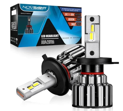 NightEye NOVSIGHT F03 LED Headlight Bulbs TX SMD LED Chips All-in-One Conversion Kit 6000K Cool White 90W/Set 15000LM (7500LMx2, H7) - NightEye.in