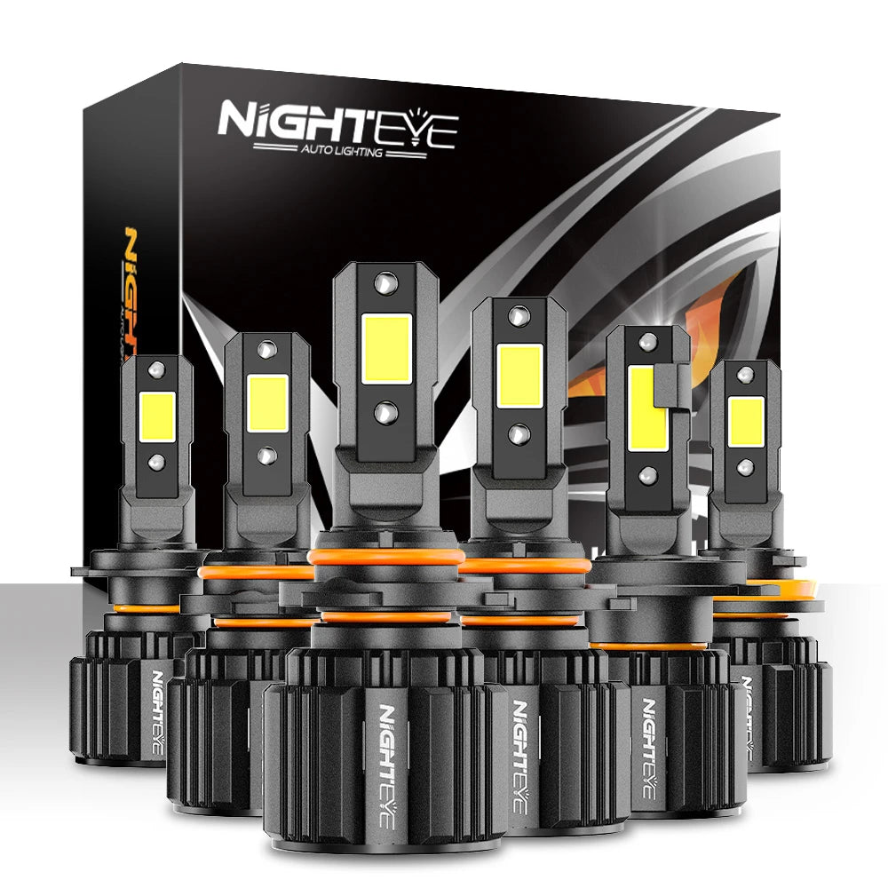 Original Nighteye A315 S4 H8/H9/H11/H16 LED Headlight Bulb H8/H9/H11/H16 (Set of 2) For All Cars & Motorcycles (Low and High Beam Bulbs (White) 13000 LM 2 Side Chip) - Type H8/H9/H11/H16 - NightEye.in