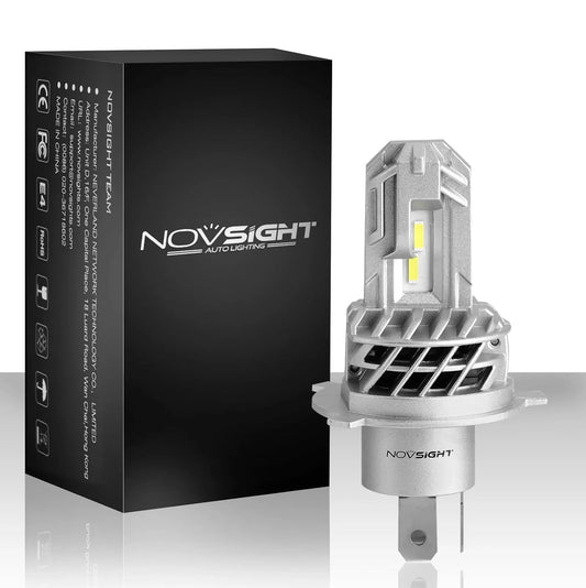 NightEye Novsight H4 High and Low Beam Plug & Play All in One White LED Headlight Conversion Kit (50W 4500LM 6000K) for Bike/Scooty/Cars (50 Watt 1PC) - NightEye.in