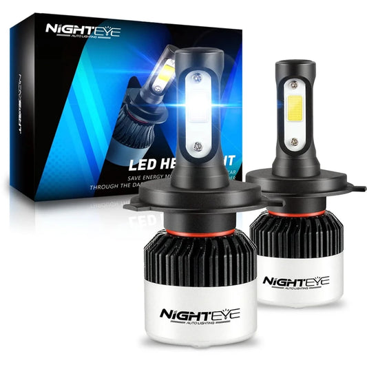 NightEye Genuine H4 Hi/Lo 9000LM 6500K 72 W LED Automotive Headlight Bulbs Auto Conversion Driving Lamp (Cool White light) (H4) - NightEye.in