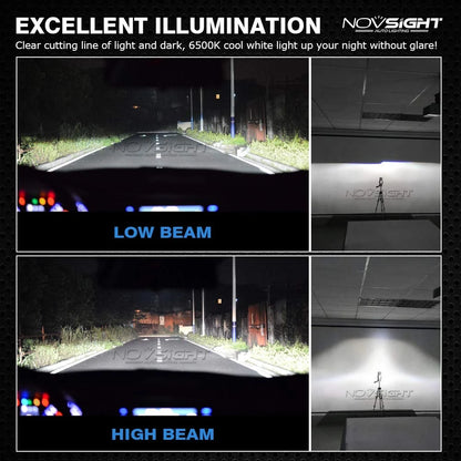 NightEye Novsight H11/H8/H9/H16(JP) led headlight kits (pack of 2)- Bridgelux-cob led chips - 72w 10000 Lumens 6500k white - headlight/fog light conversion kit - NightEye.in