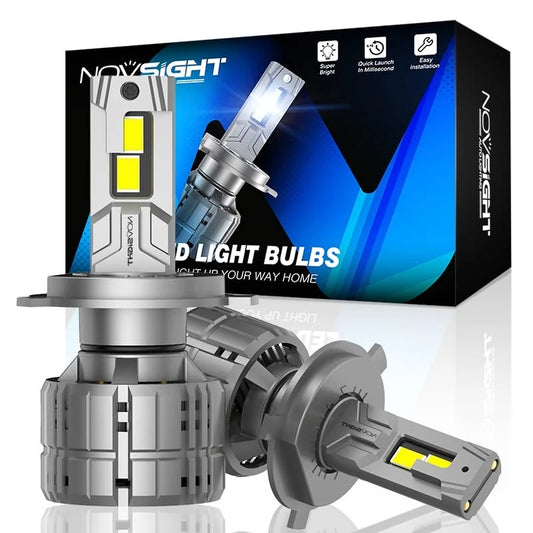 NightEye NOVSIGHT H4 LED Headlight Bulbs 40000LM, Upgrade 900% Brighter 6500K Cool White 9003/H4/HB2 LED Headlights High and Low Beam Conversion Kit 200W Super Bright LED Bulb Hi/Lo Beam, Pac - NightEye.in