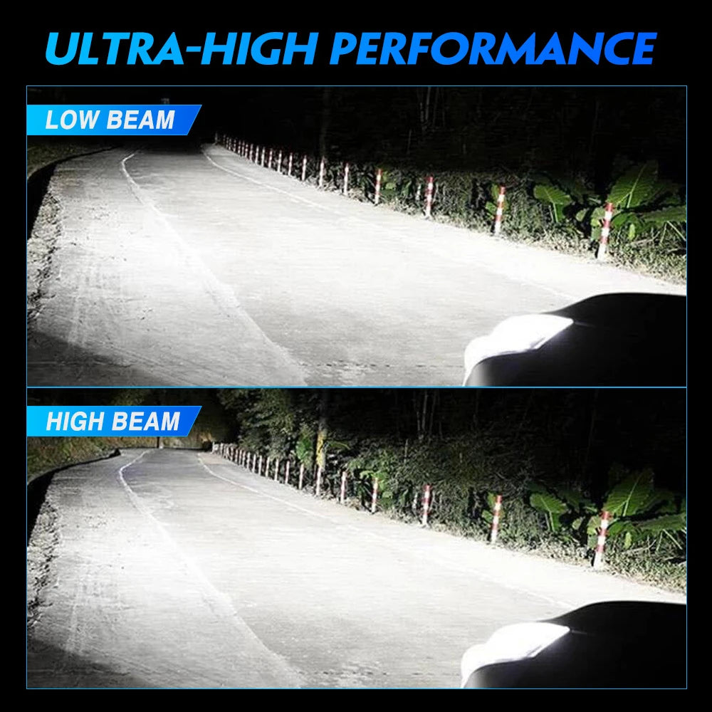 NightEye NOVSIGHT A500-N60 H4 Hi/Lo 2PCS 40000LM/Pair Car Headlight LED Bulbs High/Low Beam Kit 6500K Headlamp IP68 Waterproof White Light - Type H4