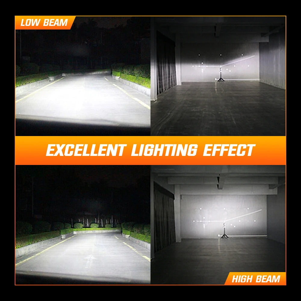 Original Nighteye A315 S4 H8/H9/H11/H16 LED Headlight Bulb H8/H9/H11/H16 (Set of 2) For All Cars & Motorcycles (Low and High Beam Bulbs (White) 13000 LM 2 Side Chip) - Type H8/H9/H11/H16 - NightEye.in