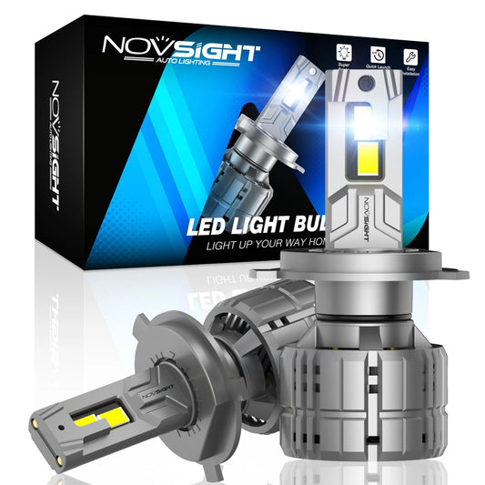 NightEye NOVSIGHT A500-N60 9005/HB3 2PCS 40000LM/Pair Car Headlight LED Bulbs High/Low Beam Kit 6500K Headlamp IP68 Waterproof White Light - Type 9005/HB3