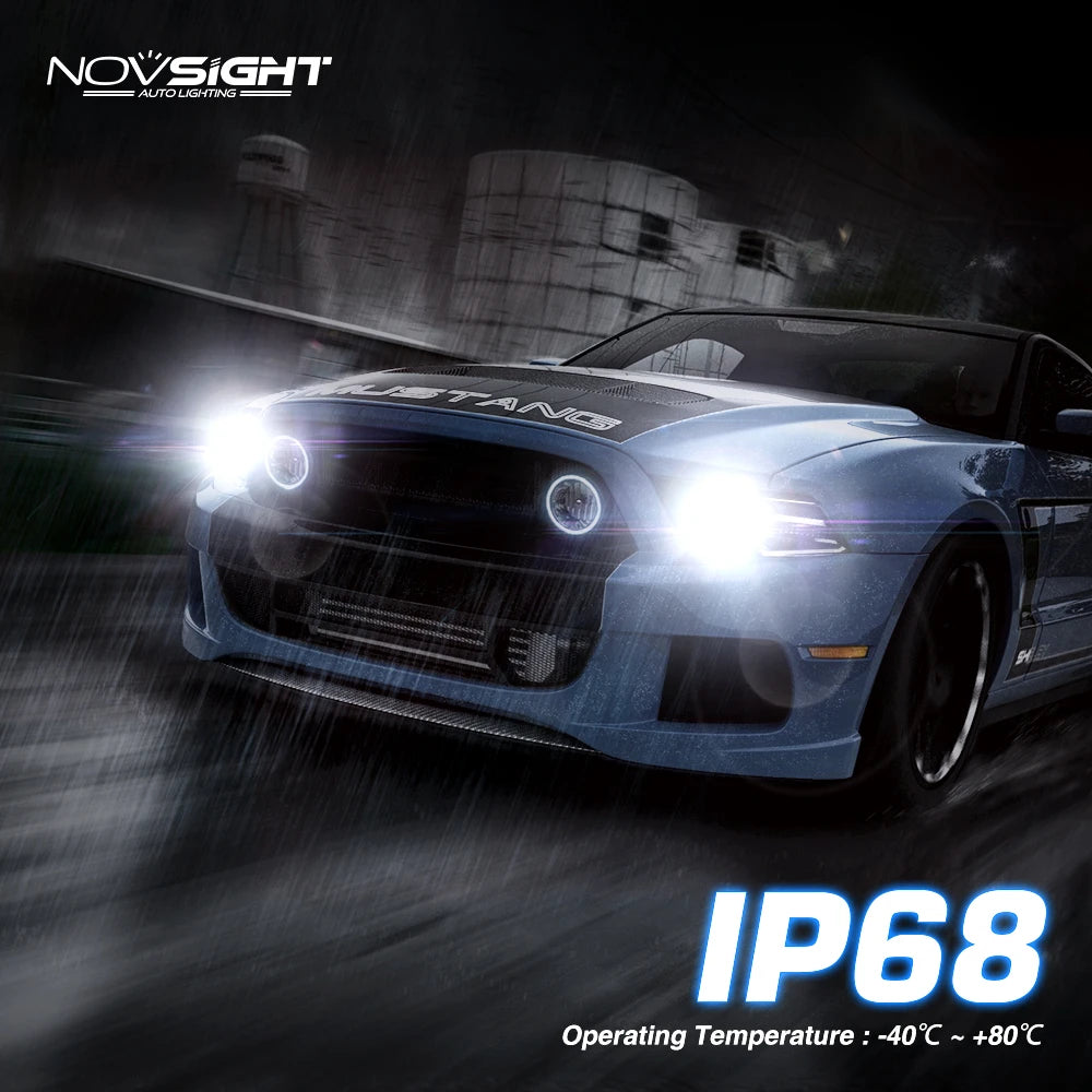 NightEye NovSight A500-N39 9005/HB3 Socket 2PCS 72W DC9-32V Pair Car Headlight LED Bulbs 13,000LM/PAIR Car Headlamps 6000K IP68 Waterproof Type 9005/HB3 - NightEye.in