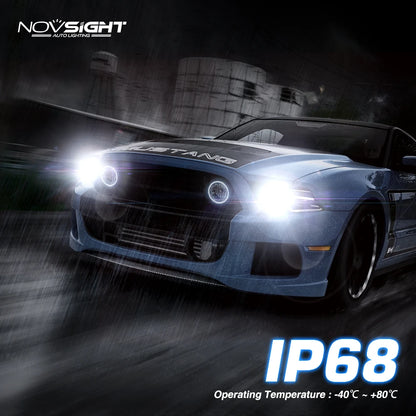 NightEye NovSight A500-N39 9005/HB3 Socket 2PCS 72W DC9-32V Pair Car Headlight LED Bulbs 13,000LM/PAIR Car Headlamps 6000K IP68 Waterproof Type 9005/HB3 - NightEye.in