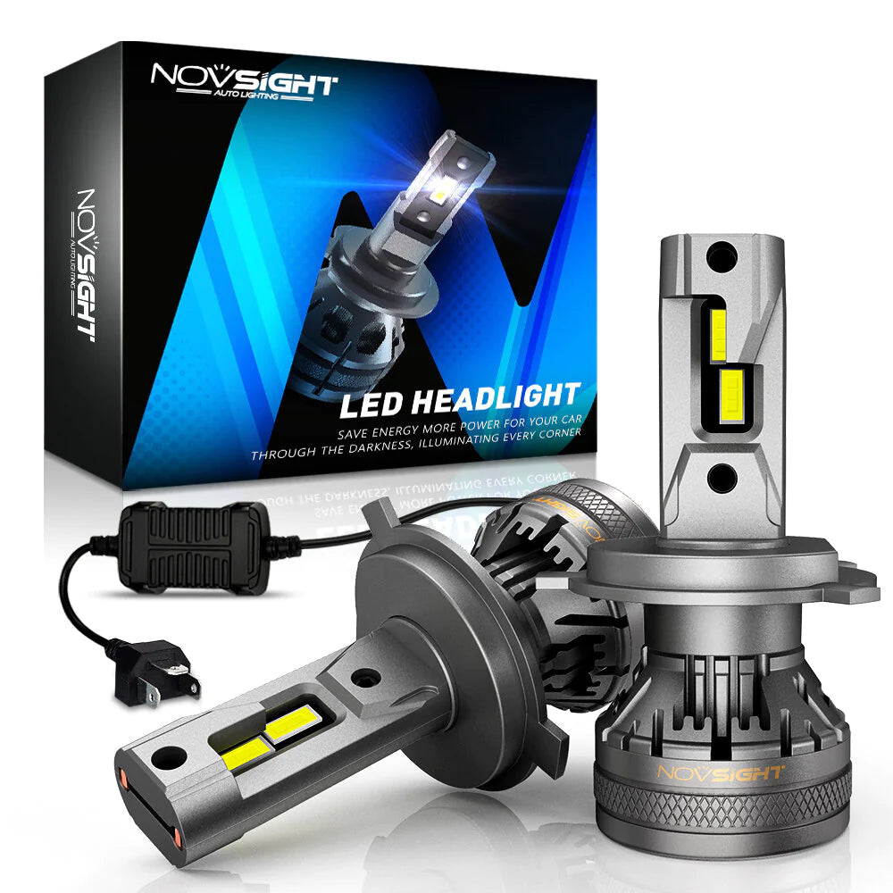 NightEye NovSight A500-N37 DC9-32V LED Headlight 22000LM LED Car Lights Bulbs 6500K High & Low Beam 120W/Pair Super Bright Type H4 - NightEye.in