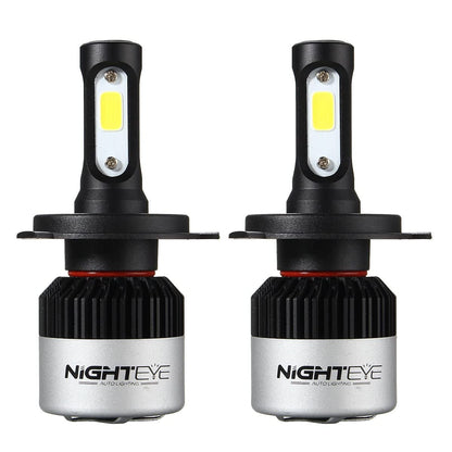 ORIGINAL NIGHTEYE H4 LED Headlight Bulb for Car and Bike White, 72W, 2 Bulbs - 9000 Lumens ULTRA BRIGHT, Type H4 - NightEye.in