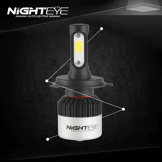 ORIGINAL NIGHTEYE H4 LED Headlight Bulb SINGLE Pc for Bike/Motorcycle/Scooter White, 36 Watt, 1 Bulb - Type H4, 36W White Light - NightEye.in
